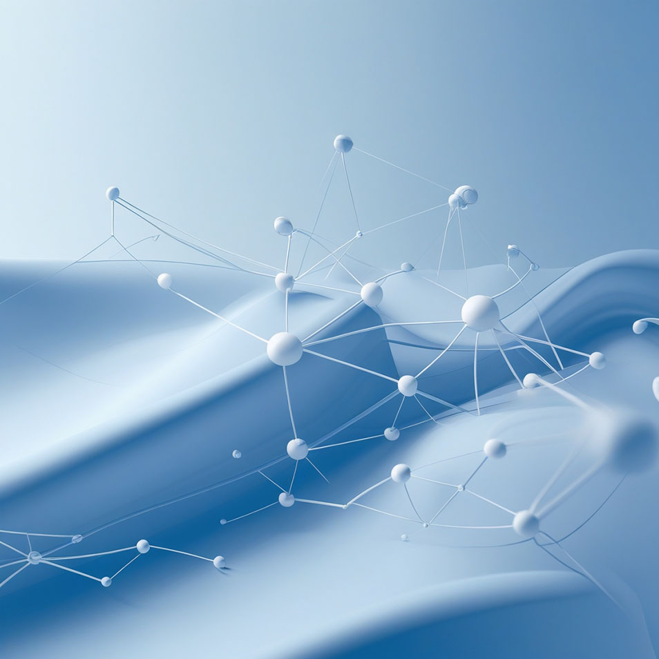 A social network technological image using monochromatic scale of just light blue colors